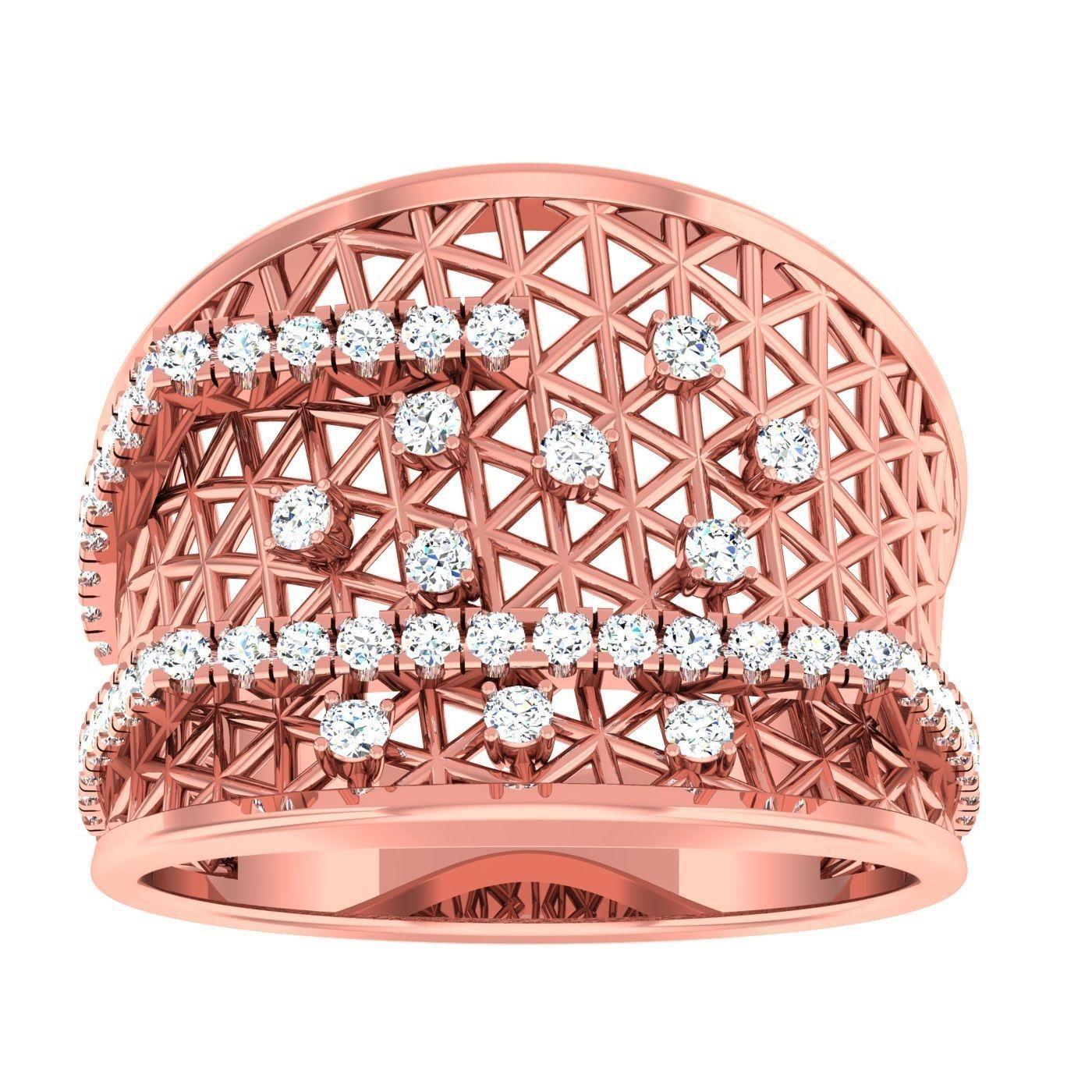 163 High Jewelry Cocktail Rings 3dm stl 1- render details  3D Model Collection_5