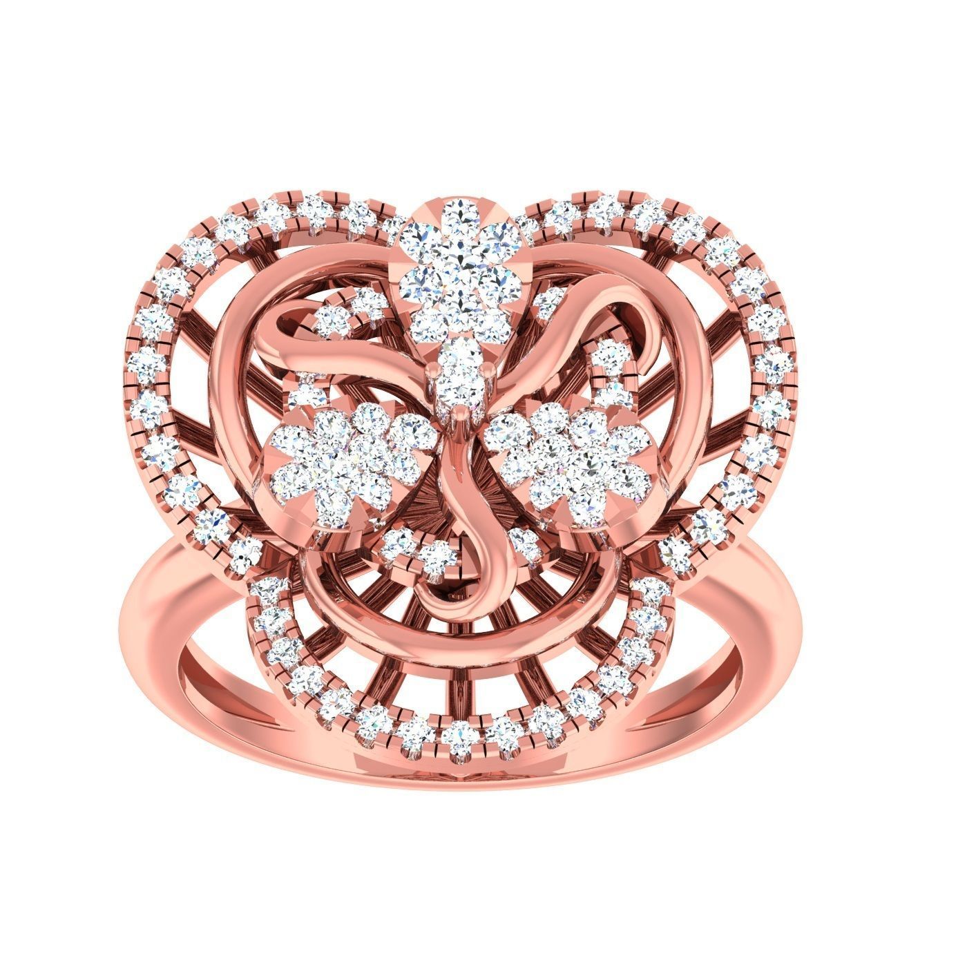 163 High Jewelry Cocktail Rings 3dm stl 1- render details  3D Model Collection_83