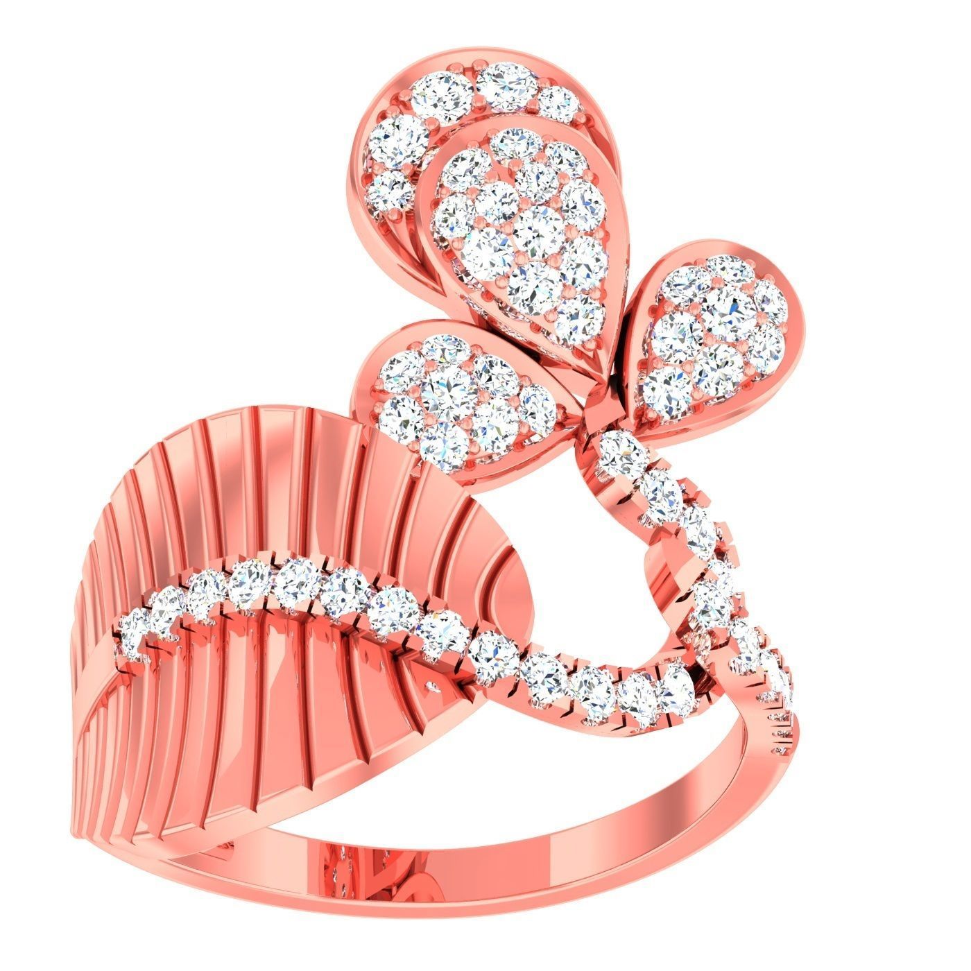 163 High Jewelry Cocktail Rings 3dm stl 1- render details  3D Model Collection_116