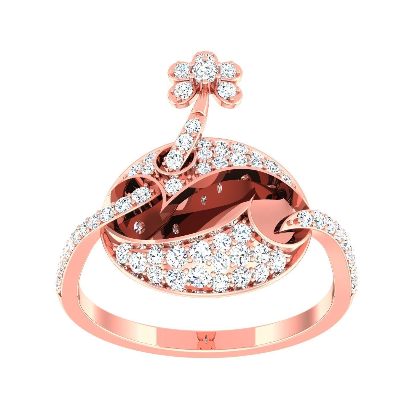 163 High Jewelry Cocktail Rings 3dm stl 1- render details  3D Model Collection_15