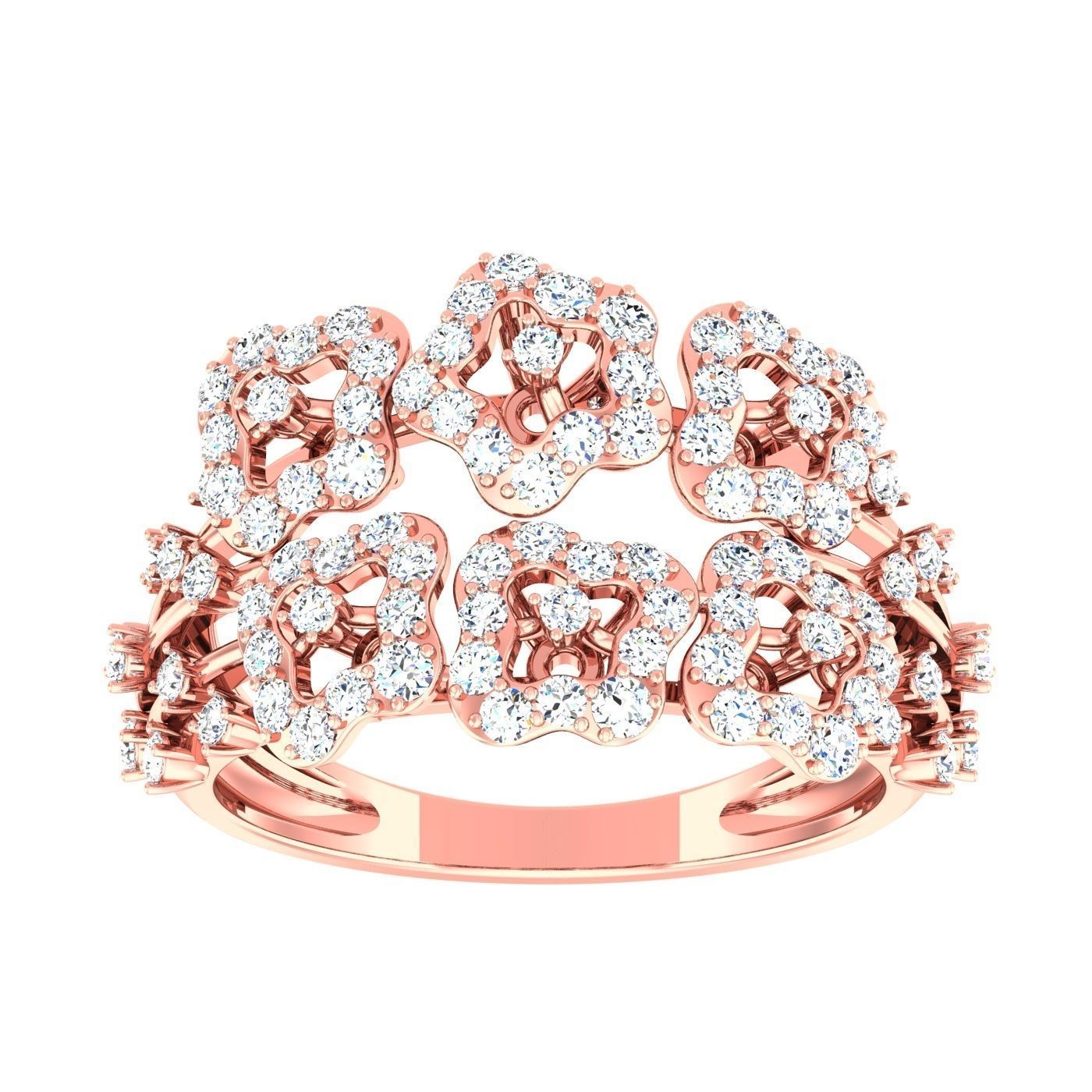 163 High Jewelry Cocktail Rings 3dm stl 1- render details  3D Model Collection_91