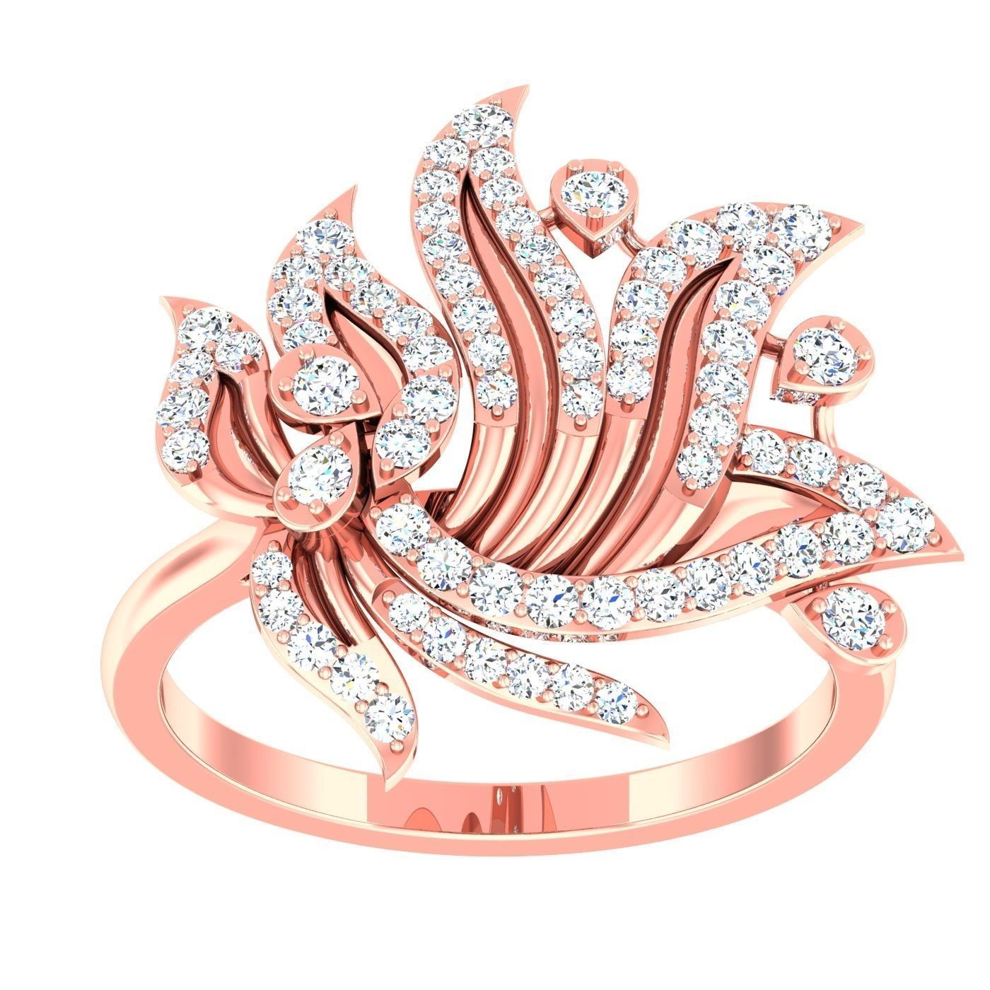 163 High Jewelry Cocktail Rings 3dm stl 1- render details  3D Model Collection_93