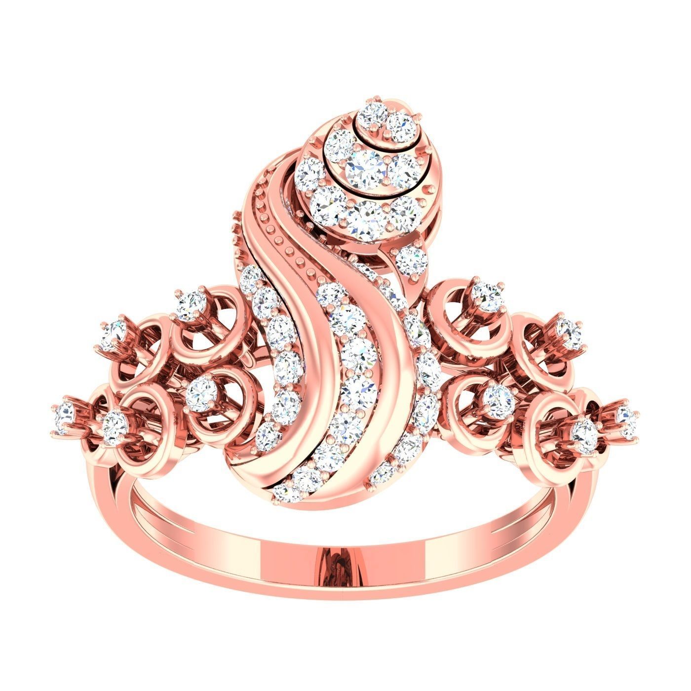 163 High Jewelry Cocktail Rings 3dm stl 1- render details  3D Model Collection_86