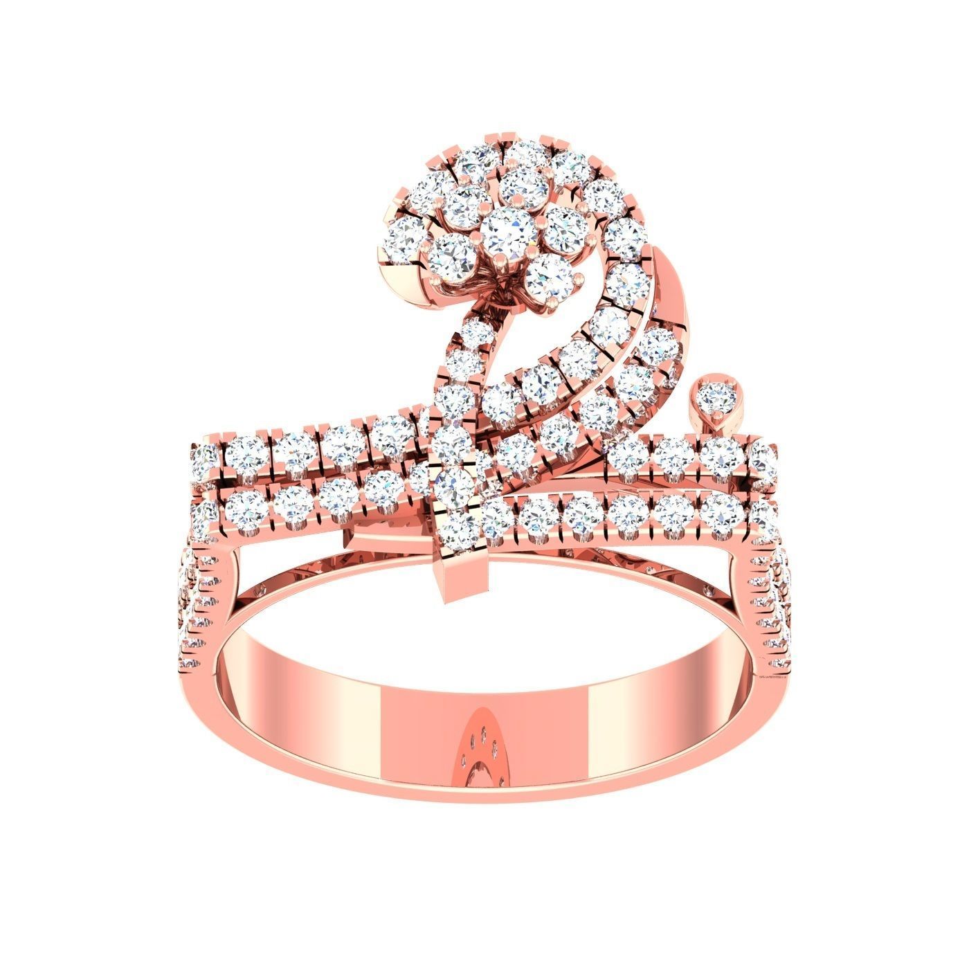 163 High Jewelry Cocktail Rings 3dm stl 1- render details  3D Model Collection_23