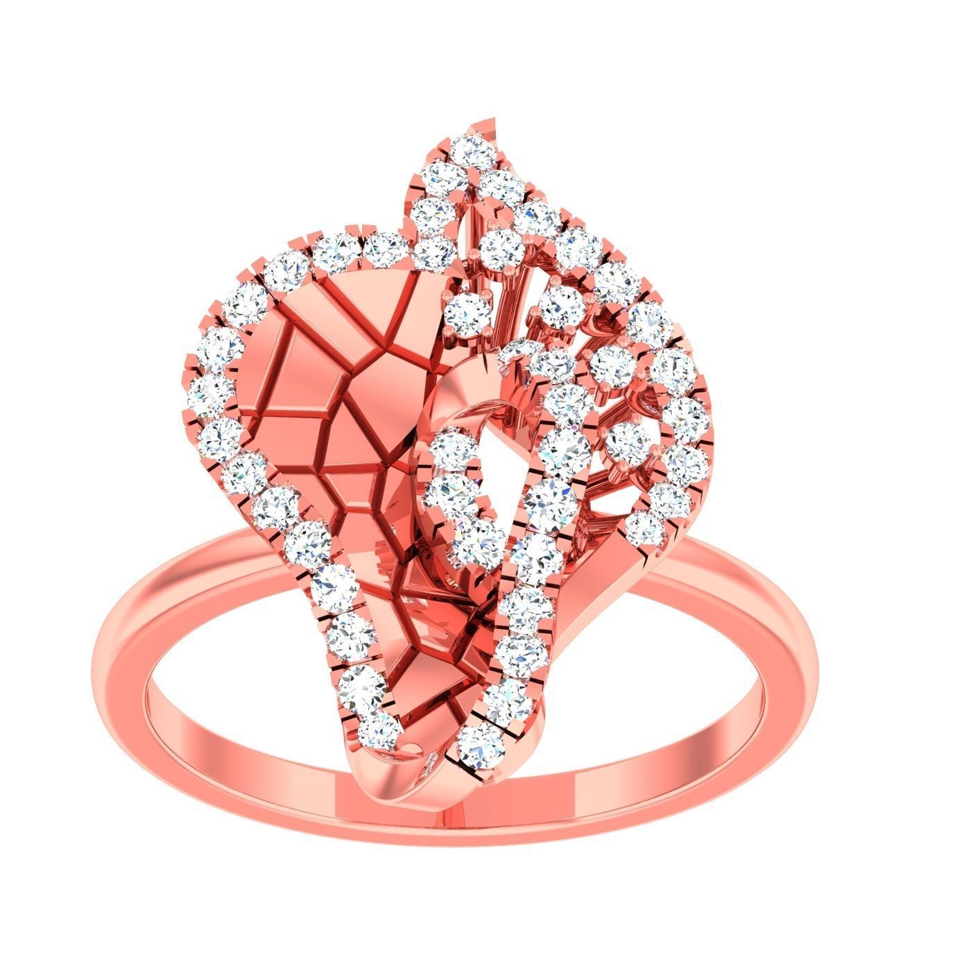 163 High Jewelry Cocktail Rings 3dm stl 1- render details  3D Model Collection_119