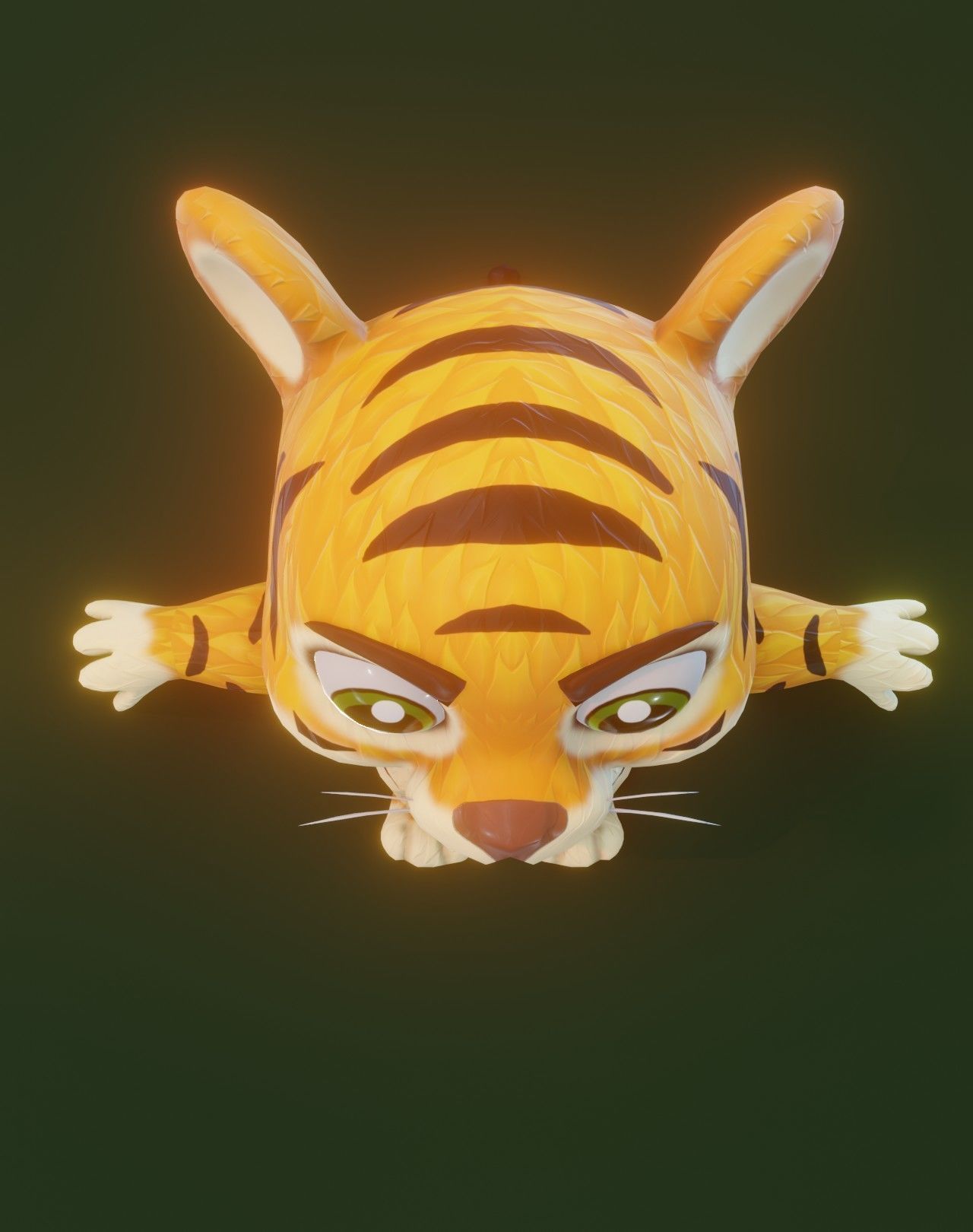 Cartoon Tiger 3D Model Low-poly 3D model_10