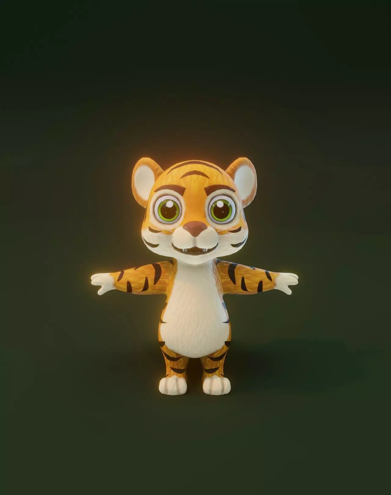 Cartoon Tiger 3D Model Low-poly 3D model_0