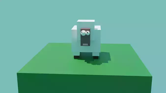Sheep 3D on cube