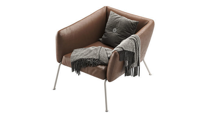 Nikos Low Armchair 3D model 7