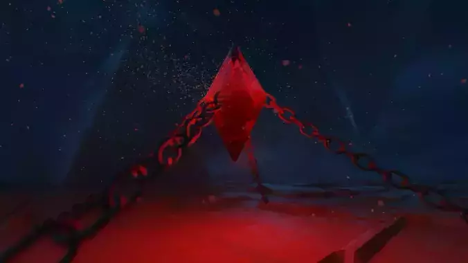 3D Crystal diamond hanging from chains