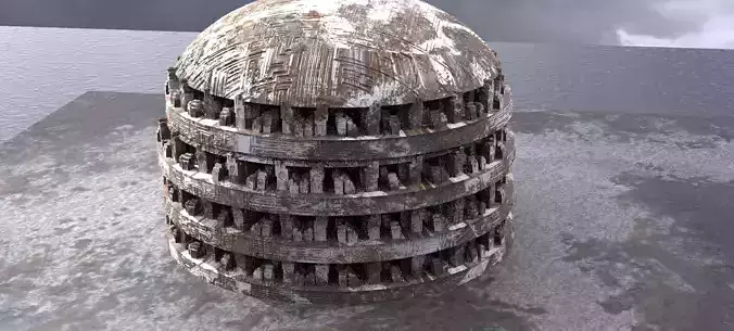 Sci-Fi Dome City Winter 3D model