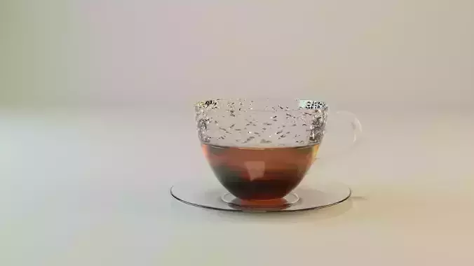 3d cup with tea