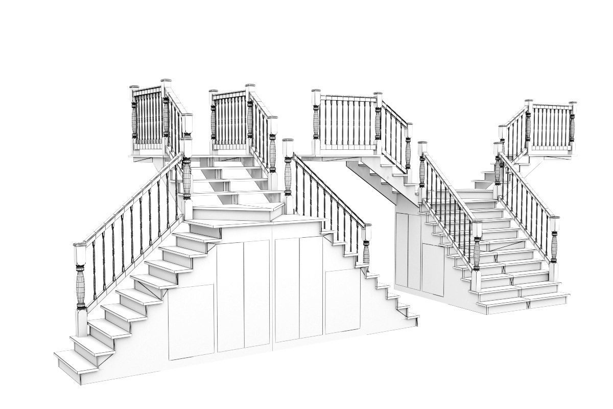 Wood Stair 3D model_9