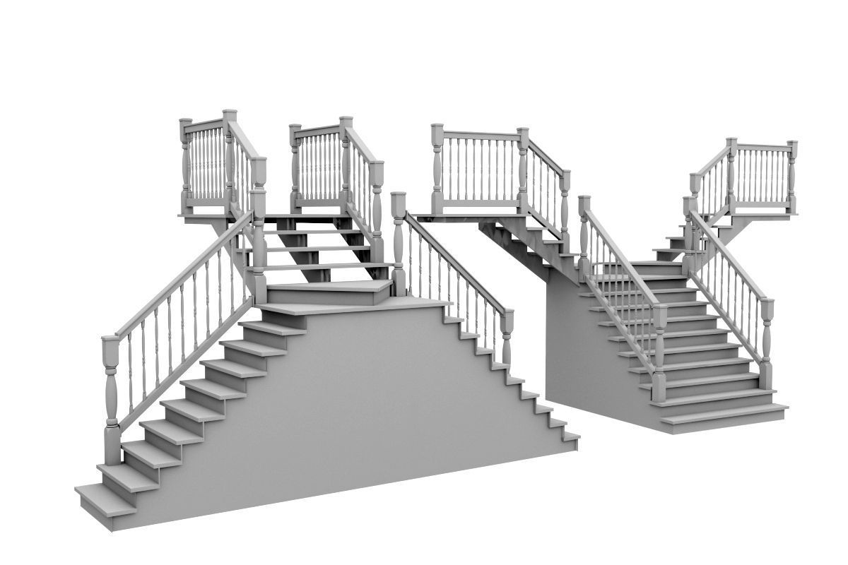 Wood Stair 3D model_8