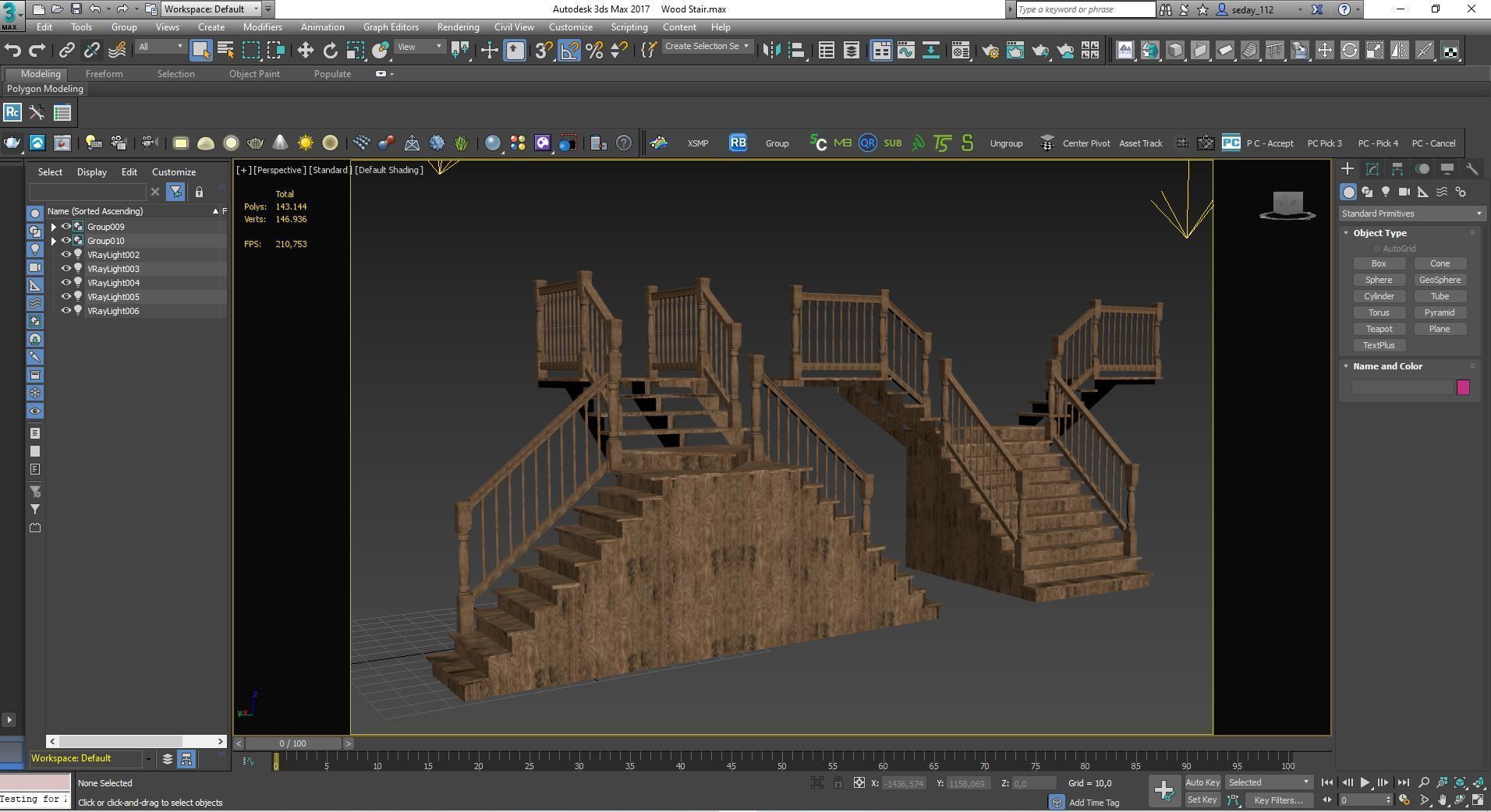Wood Stair 3D model_10