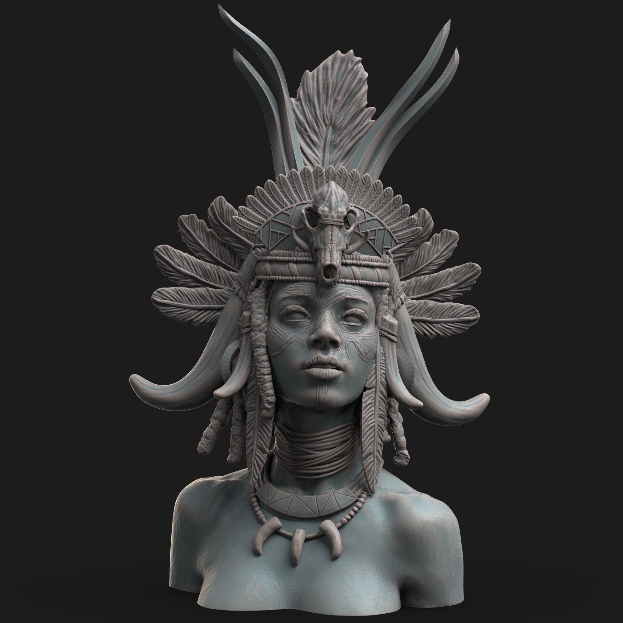 Witch Doctor Bust 3D print model_21