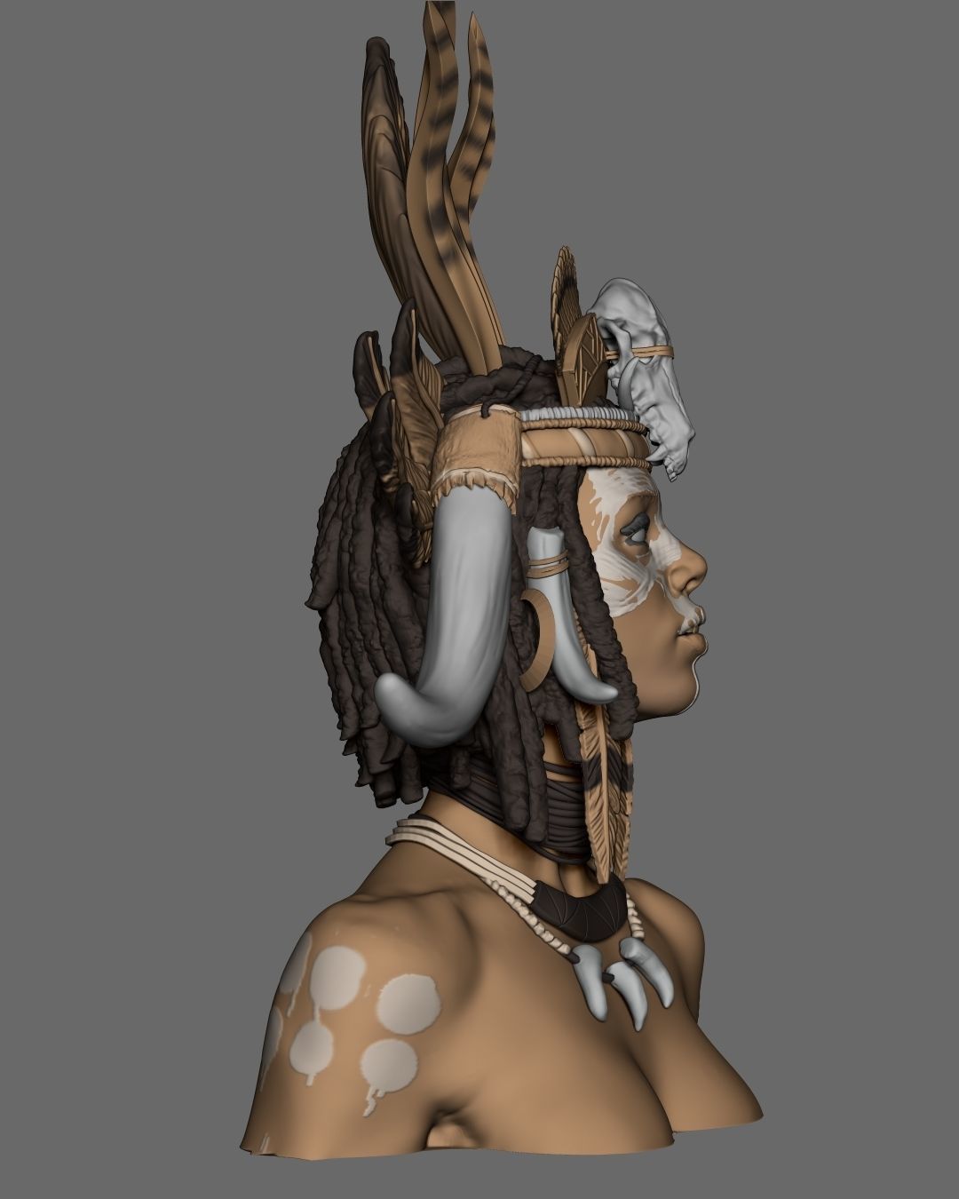 Witch Doctor Bust 3D print model_14