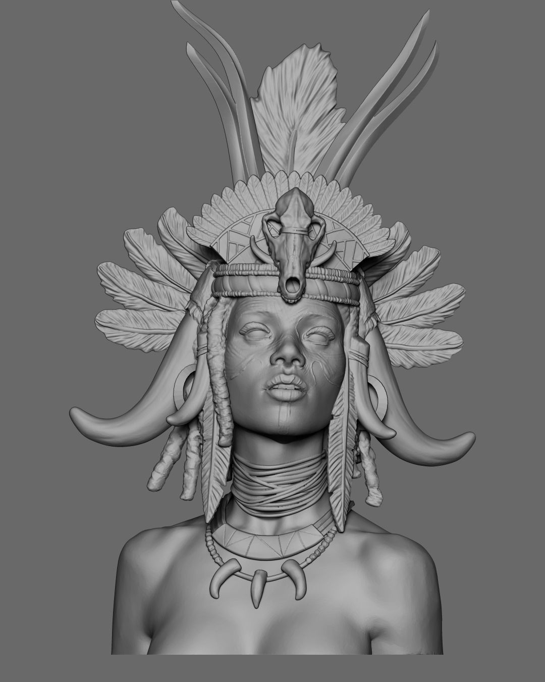 Witch Doctor Bust 3D print model_16
