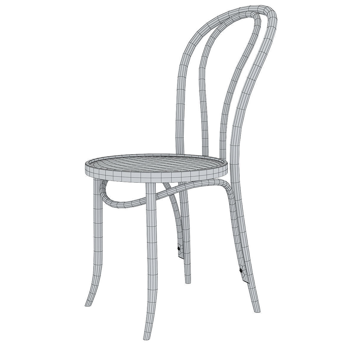 Michael Thonet rating chair 3d model Low-poly 3D model_4