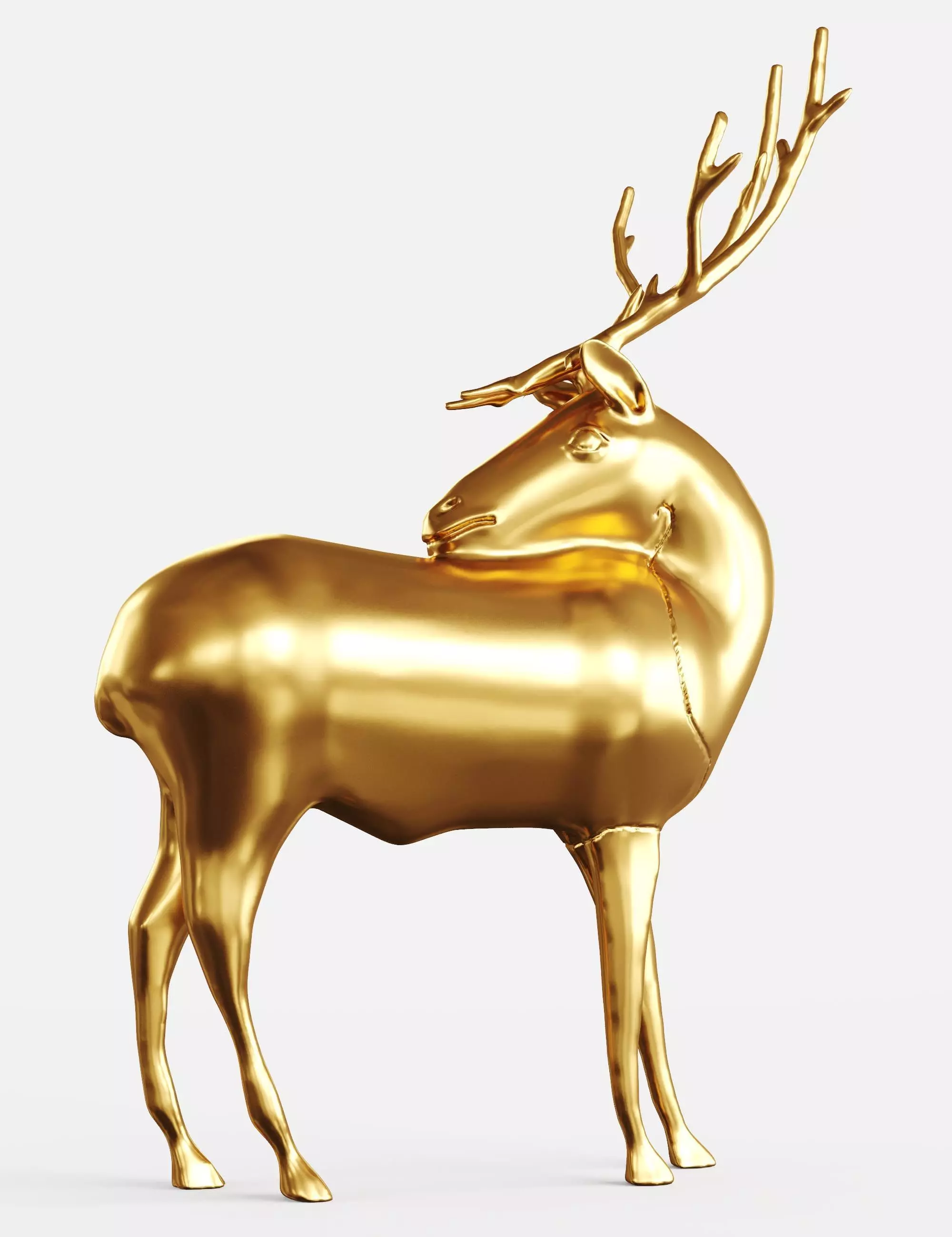 Deer statue for decor 3D model_0