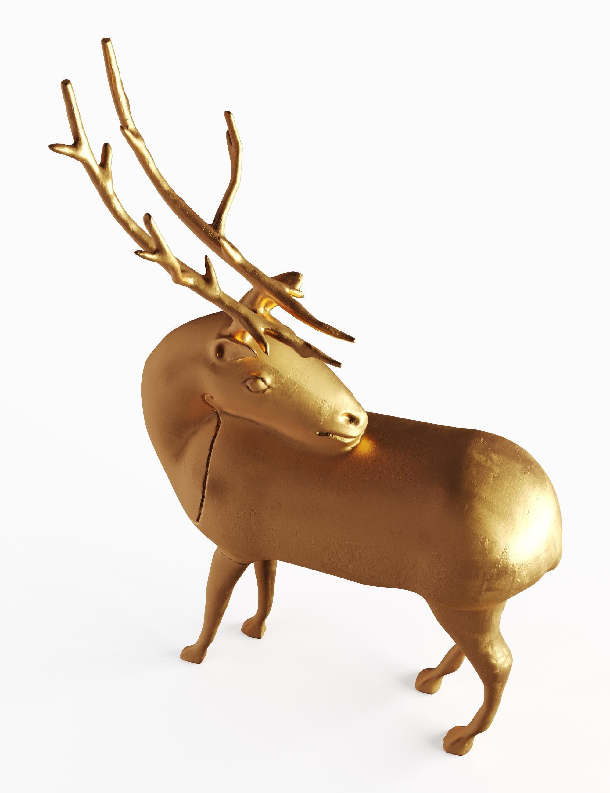 Deer statue for decor 3D model_4