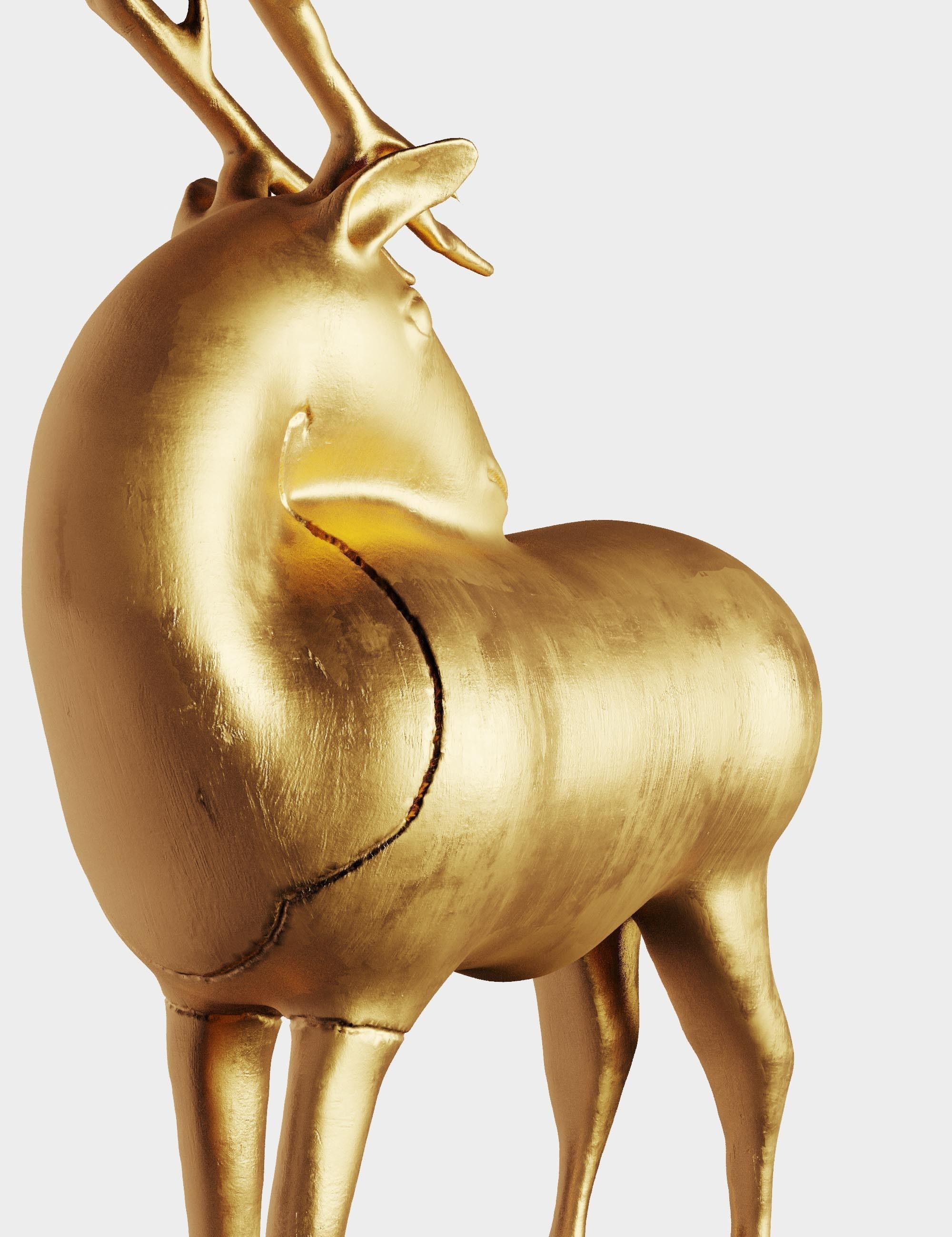 Deer statue for decor 3D model_5