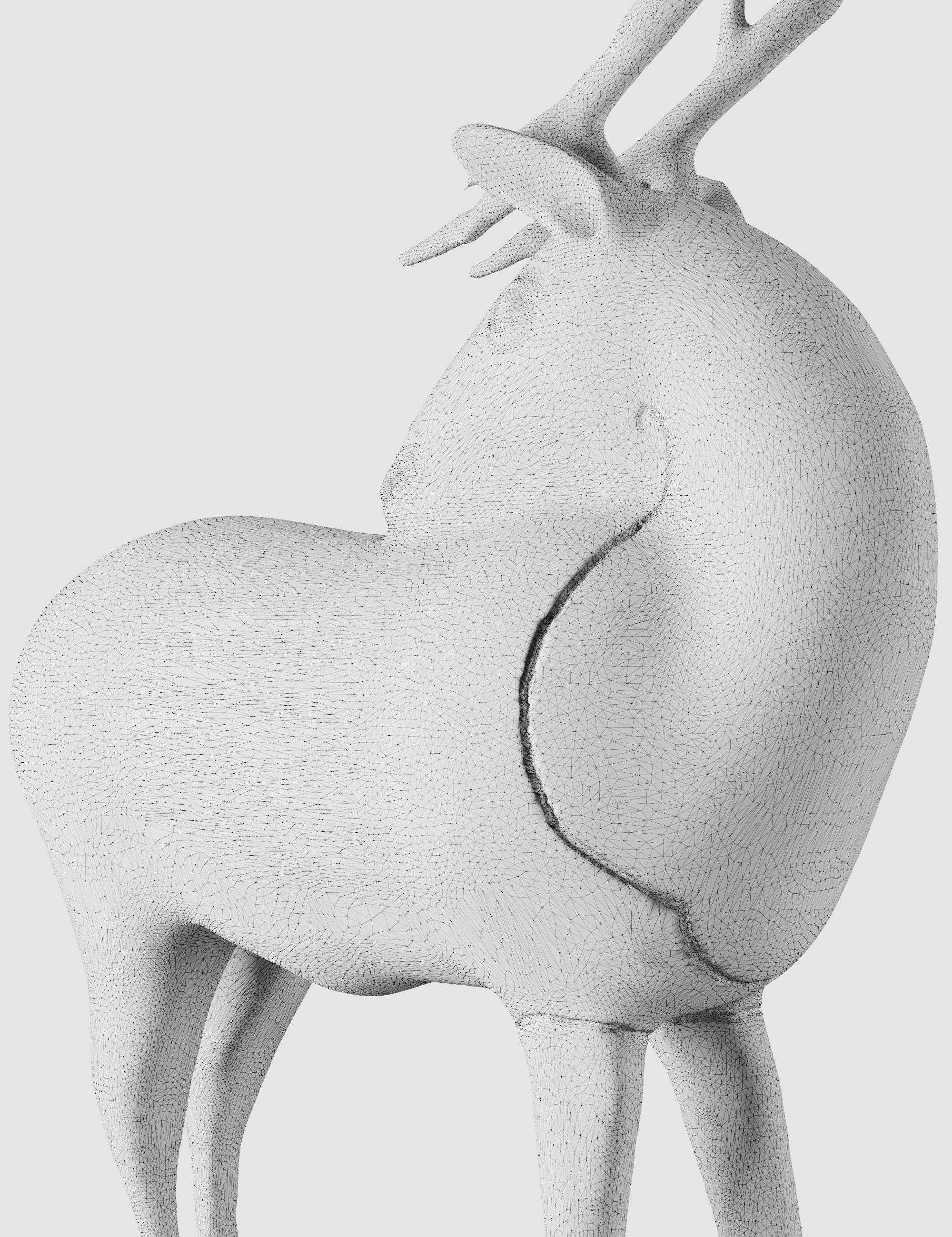 Deer statue for decor 3D model_6