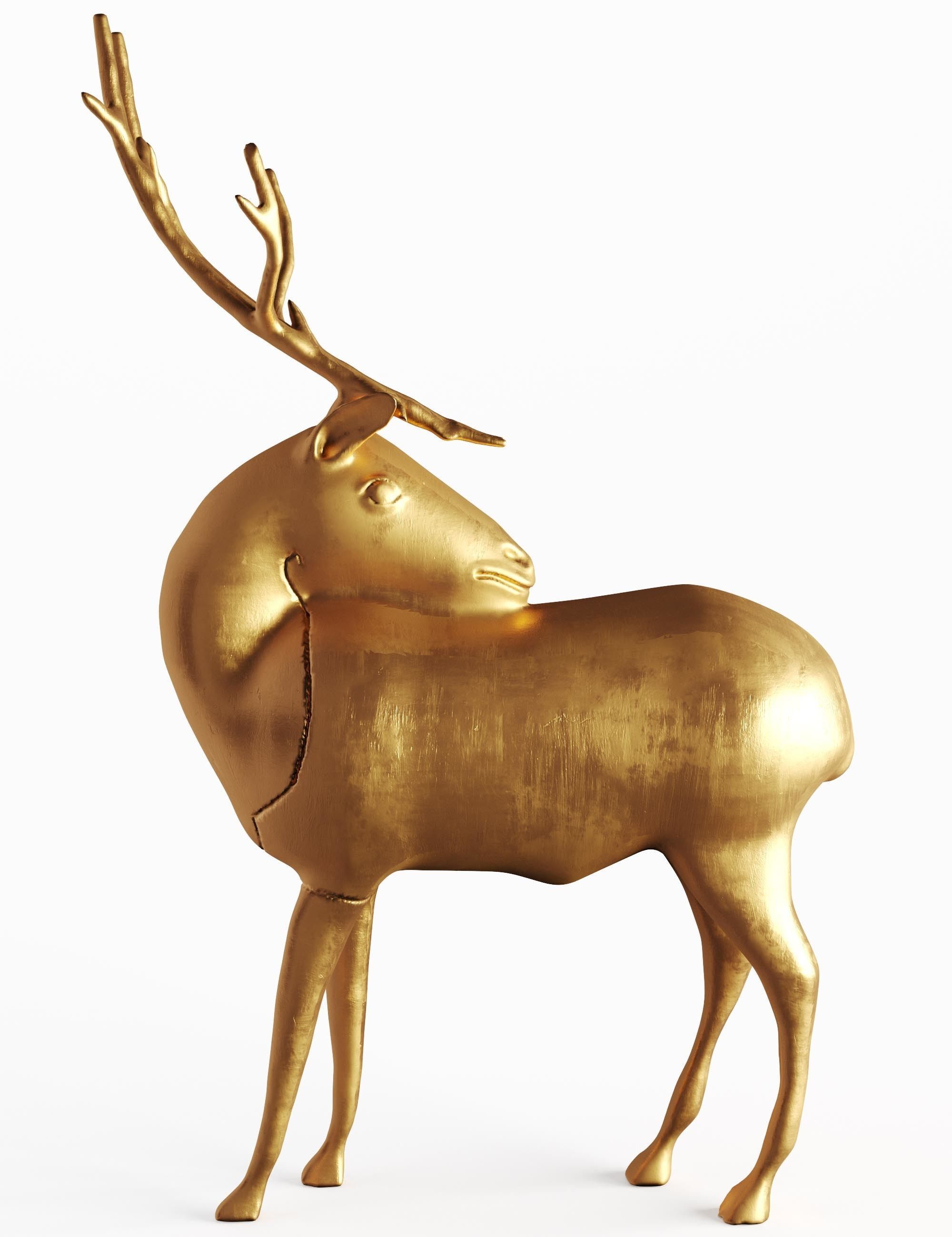 Deer statue for decor 3D model_3