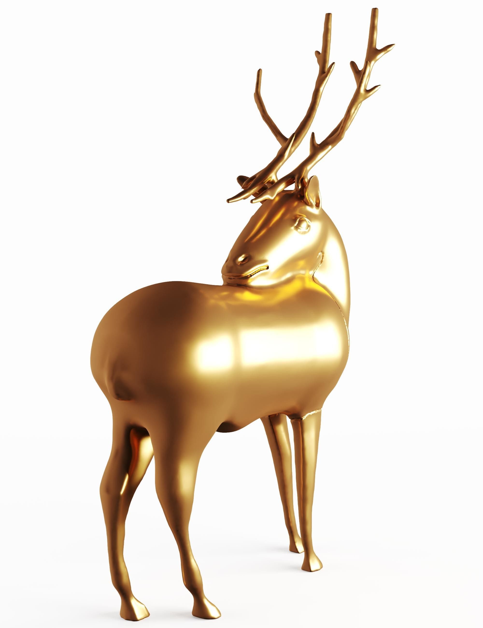 Deer statue for decor 3D model_2