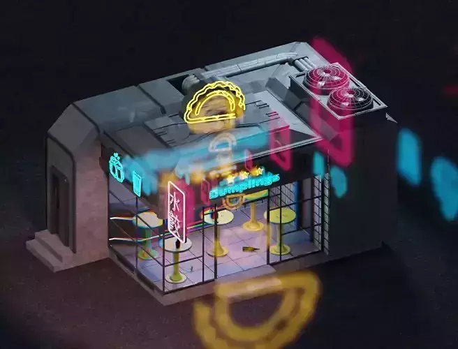 Cyberpunk cafe 