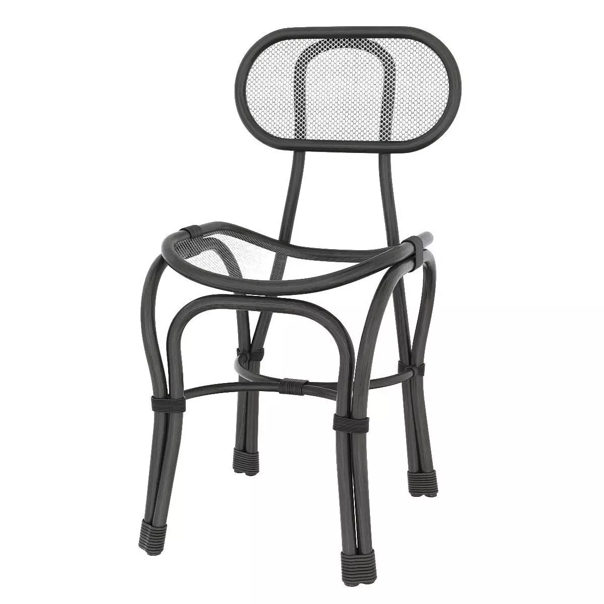 Single Rattan Chair 3d model Free low-poly 3D model