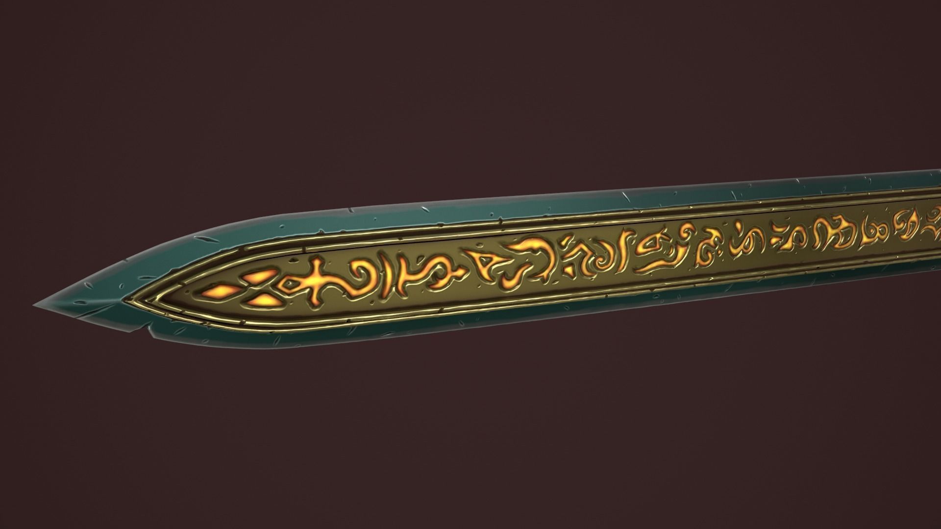 Rune two handed sword Low-poly 3D model_23