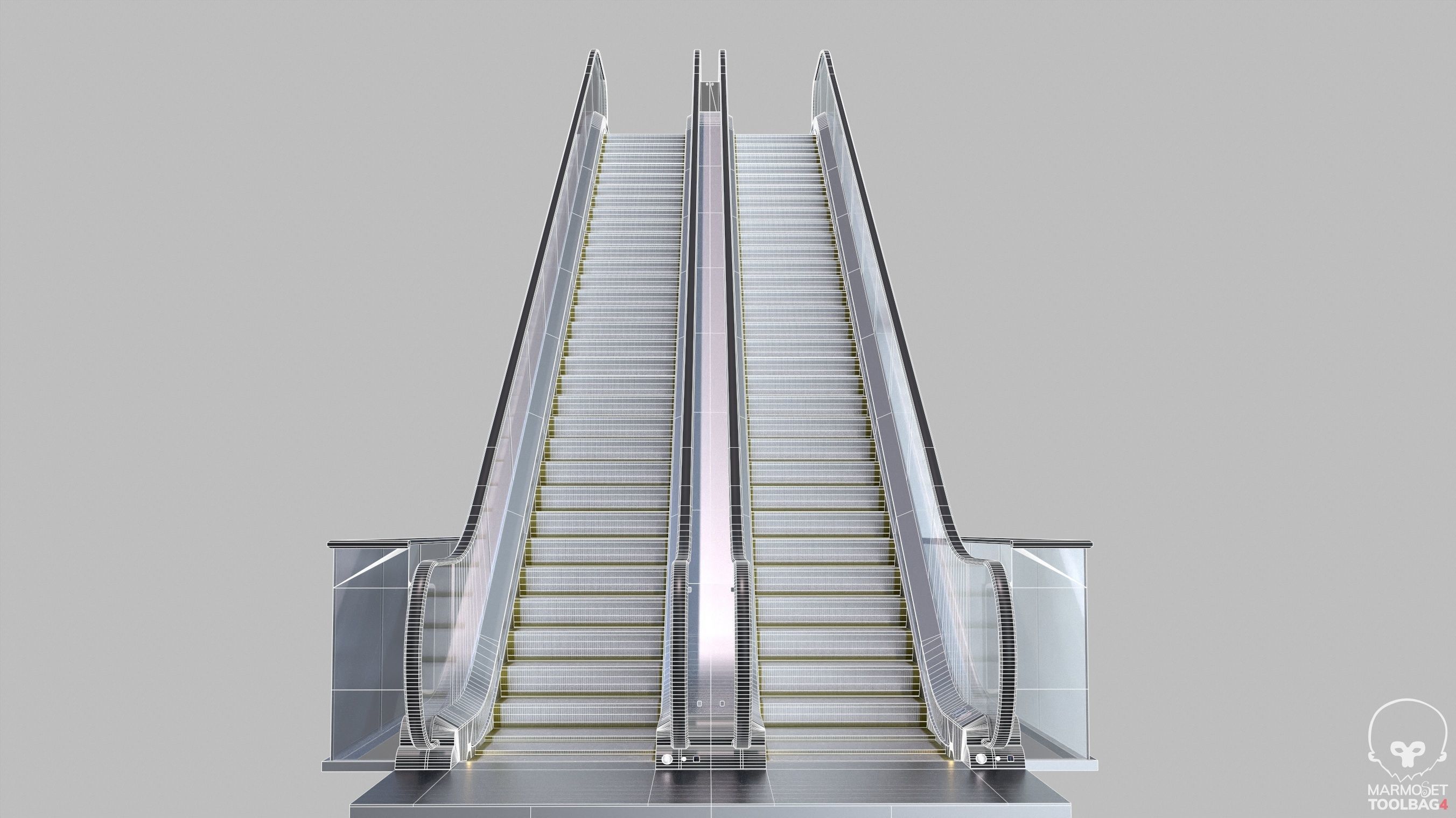 Escalator LMG-30-100L Lowpoly Low-poly 3D model_2
