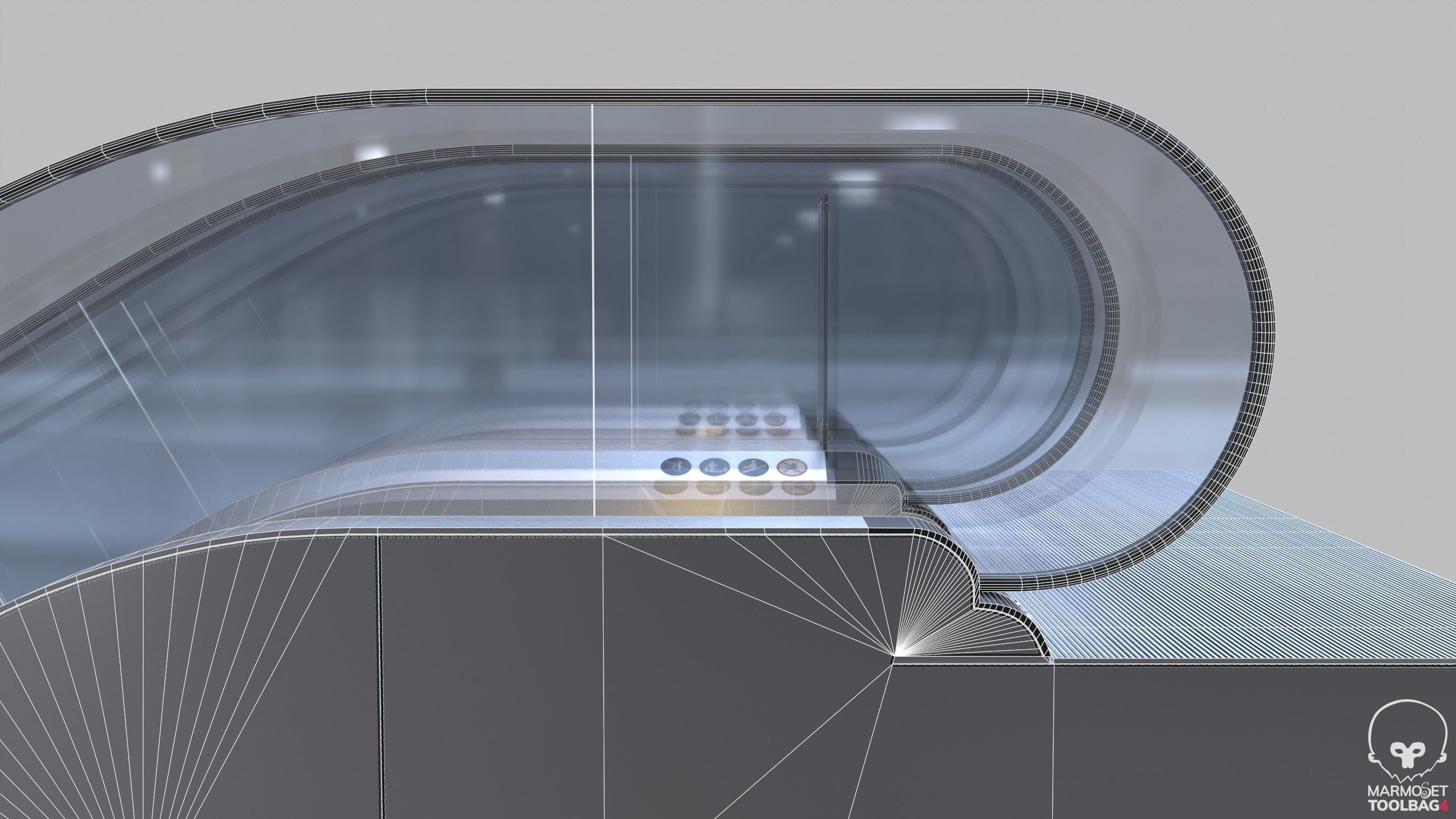 Escalator LMG-30-100L Lowpoly Low-poly 3D model_10