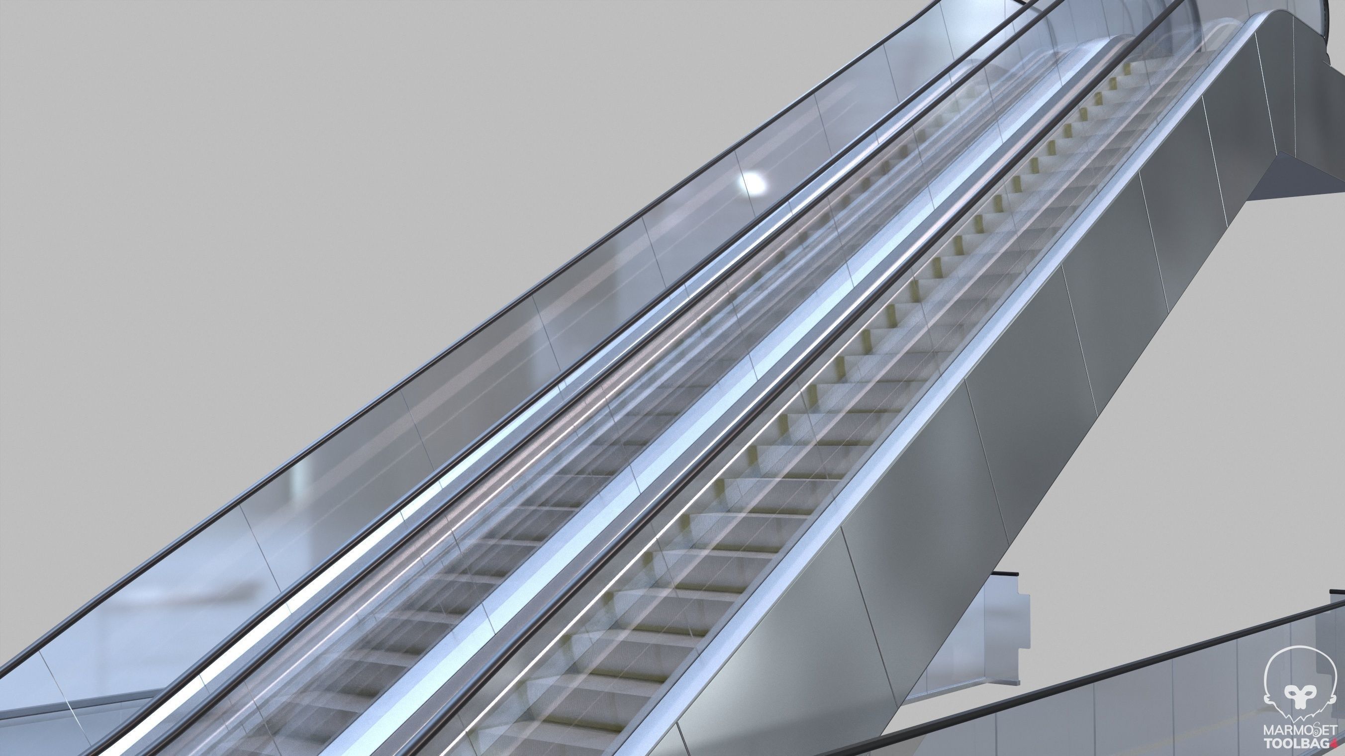 Escalator LMG-30-100L Lowpoly Low-poly 3D model_17