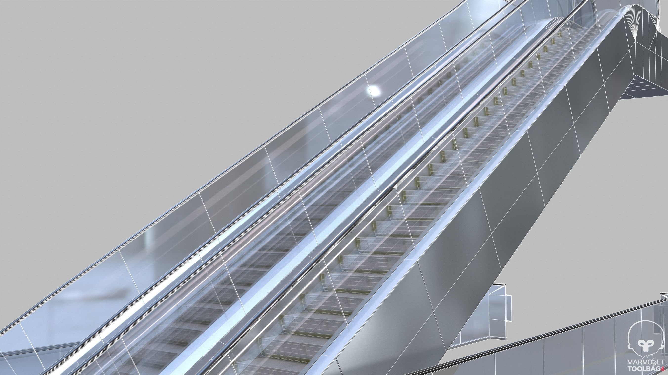Escalator LMG-30-100L Lowpoly Low-poly 3D model_18