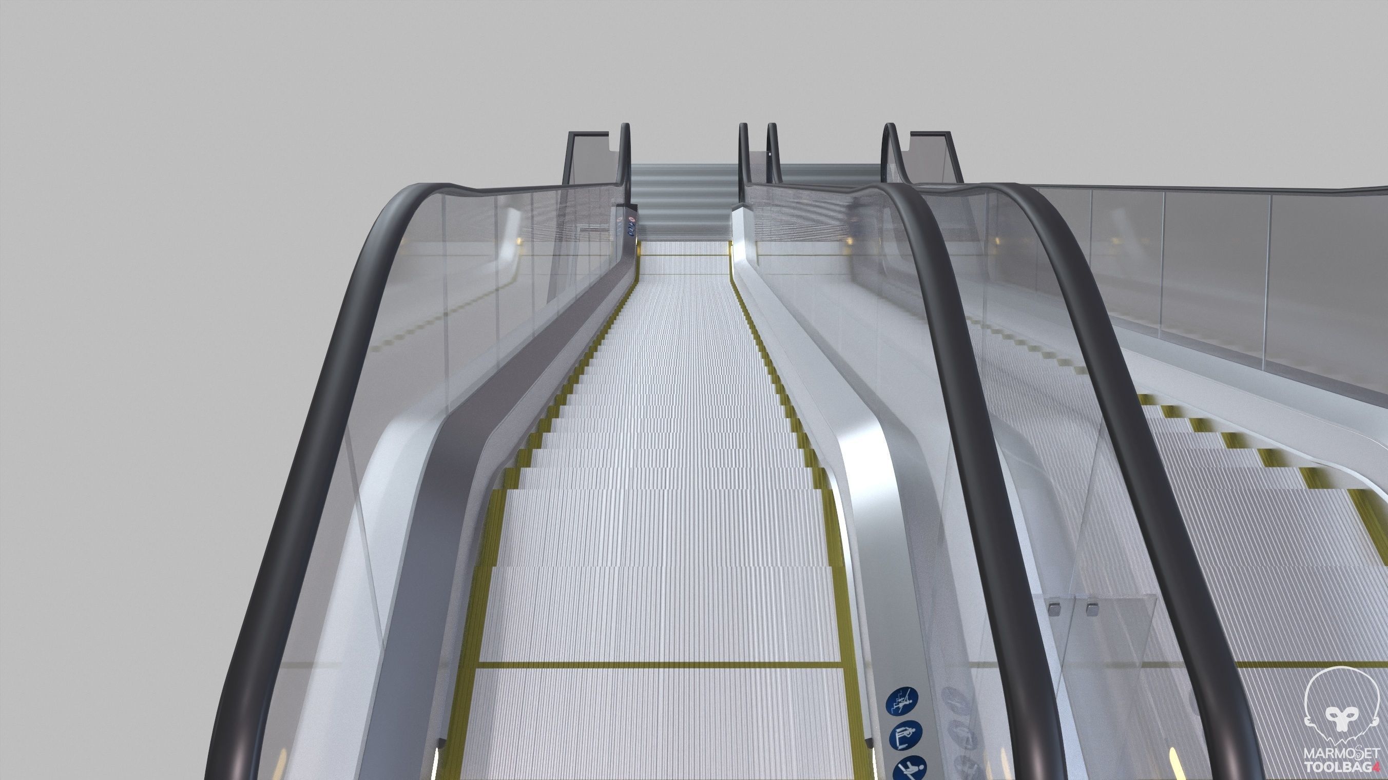 Escalator LMG-30-100L Lowpoly Low-poly 3D model_15