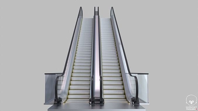 Escalator LMG-30-100L Lowpoly Low-poly 3D model