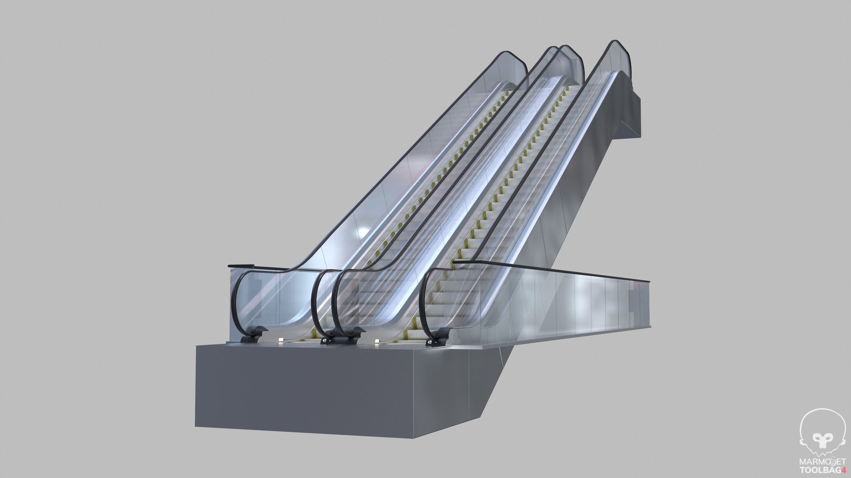 Escalator LMG-30-100L Lowpoly Low-poly 3D model_3