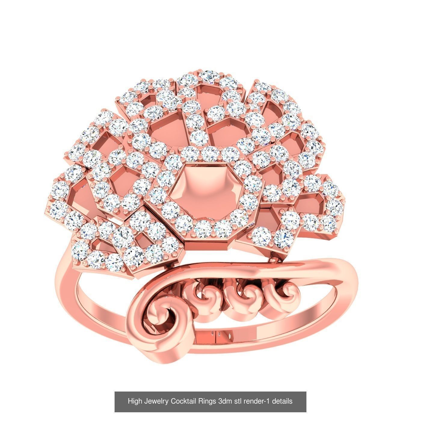 20 Flower Leaf High Jewelry Cocktail Rings 3dm stl 1-render 3D Model Collection_10