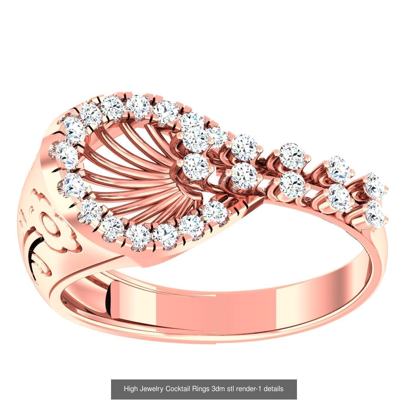 20 Flower Leaf High Jewelry Cocktail Rings 3dm stl 1-render 3D Model Collection_13