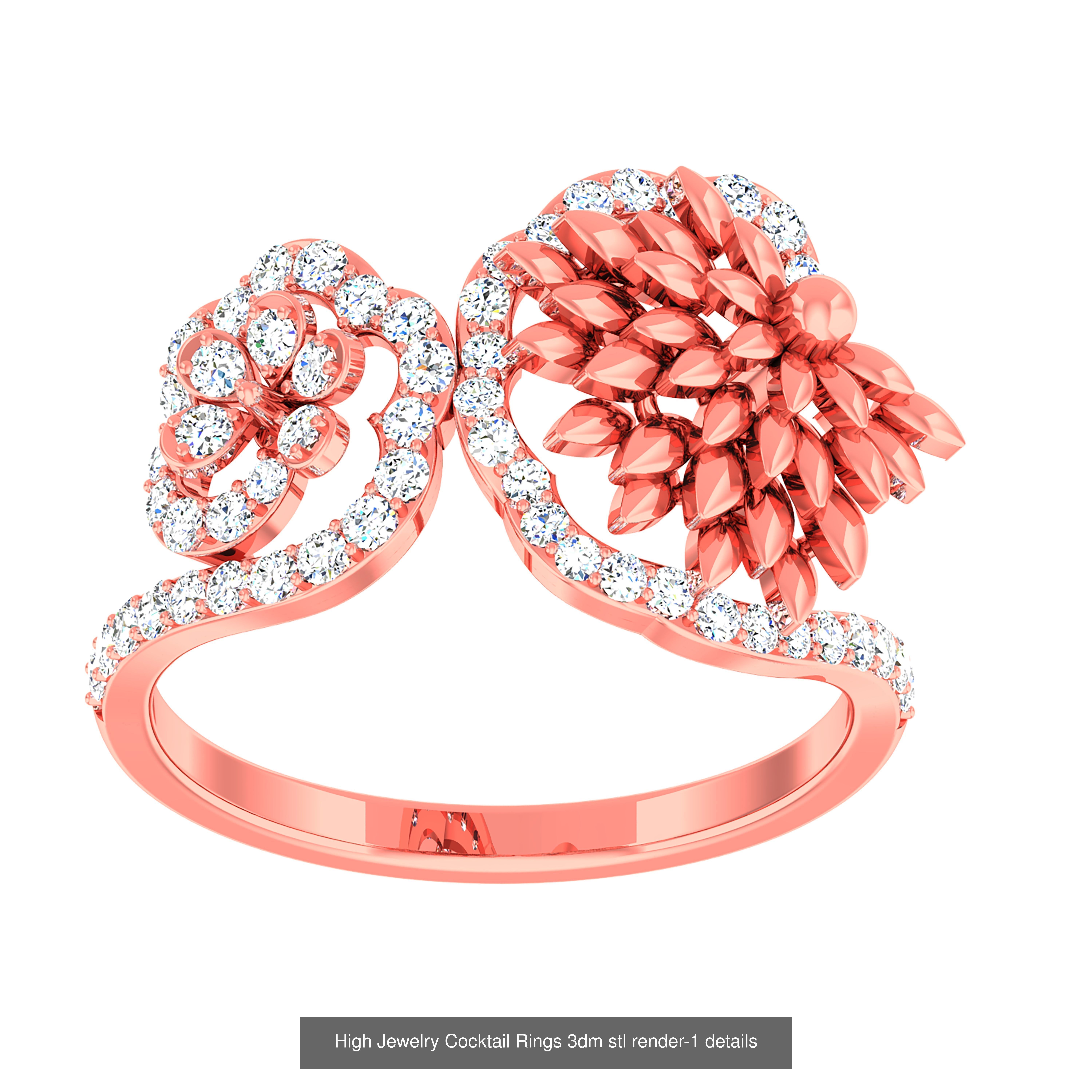 20 Flower Leaf High Jewelry Cocktail Rings 3dm stl 1-render 3D Model Collection_9