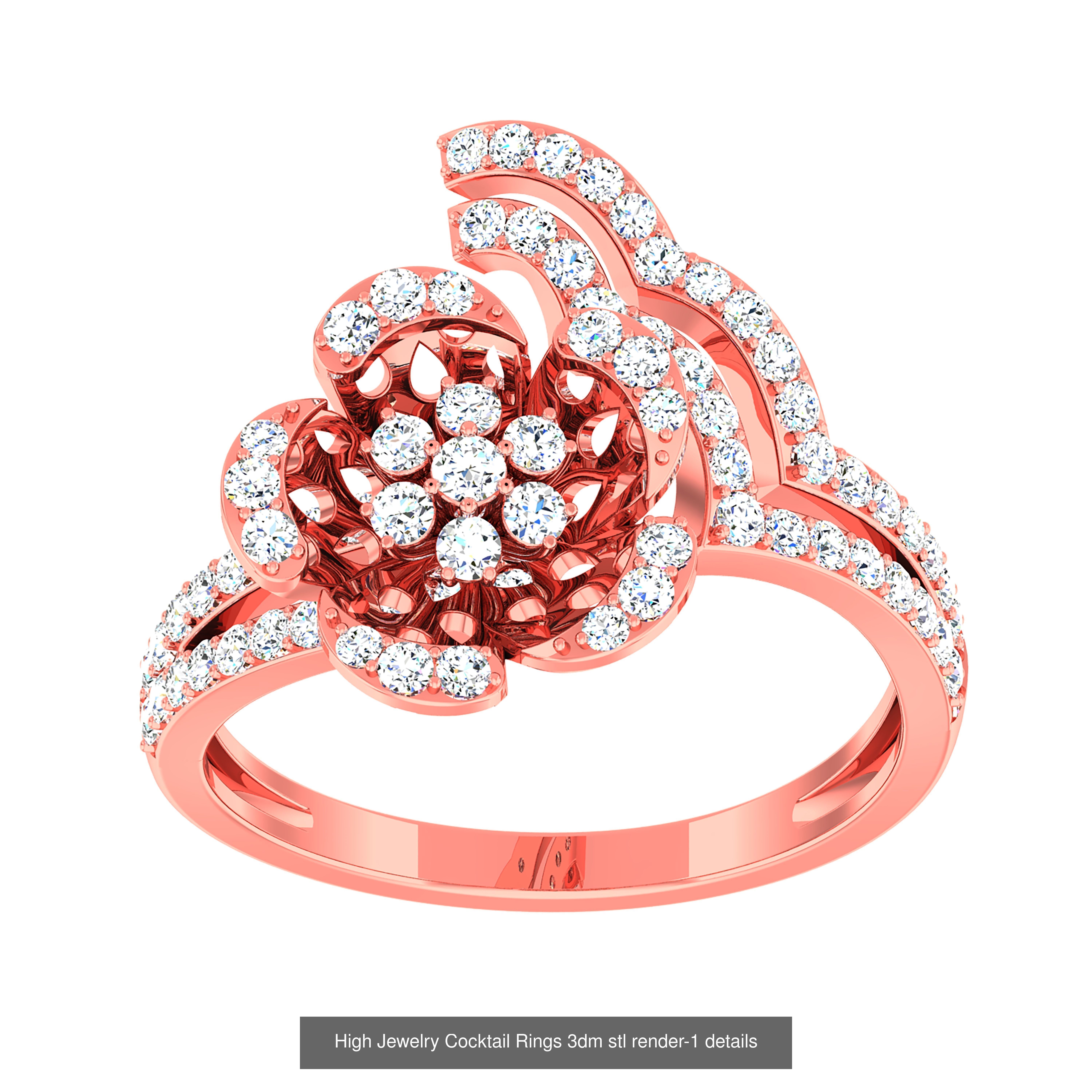 20 Flower Leaf High Jewelry Cocktail Rings 3dm stl 1-render 3D Model Collection_8