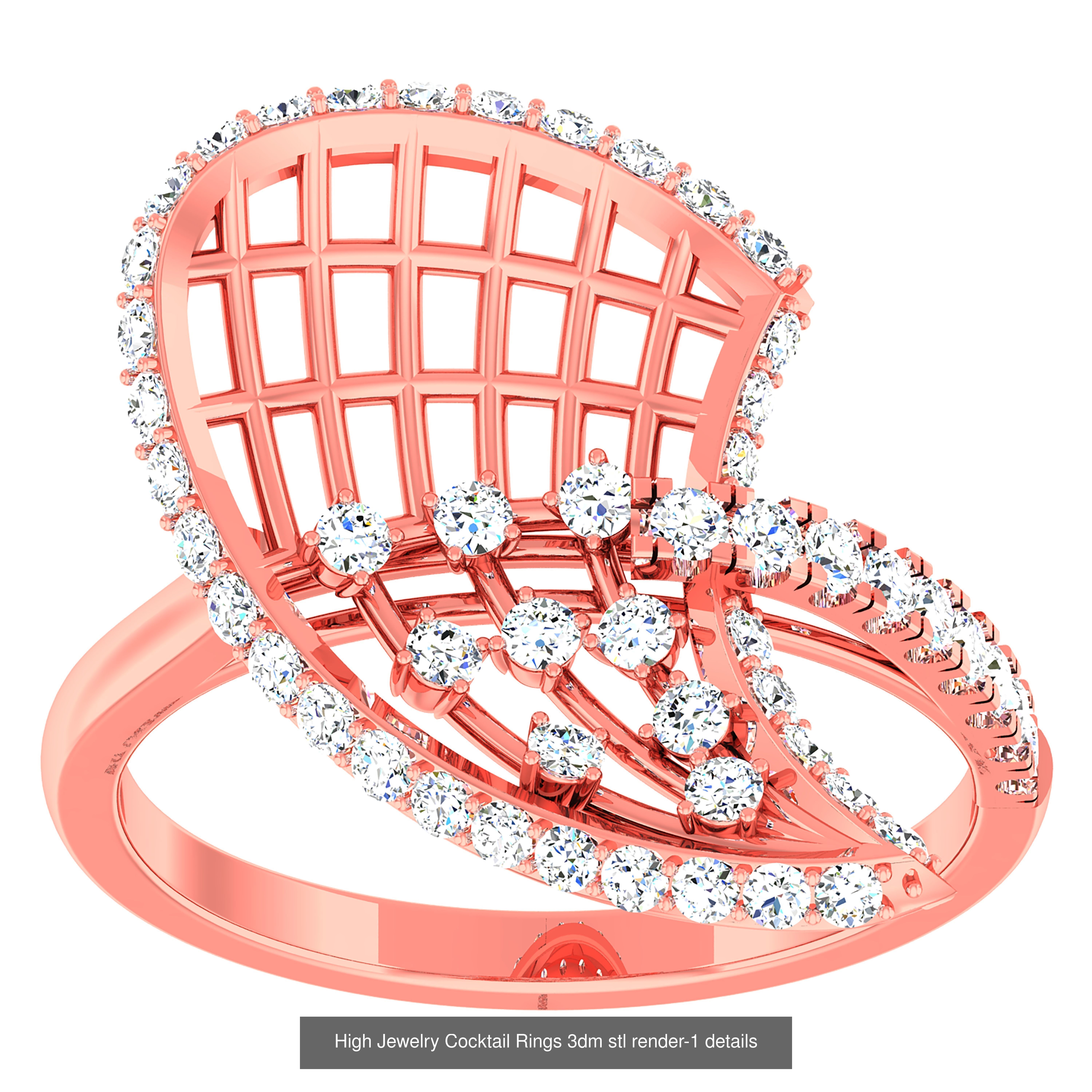 20 Flower Leaf High Jewelry Cocktail Rings 3dm stl 1-render 3D Model Collection_6