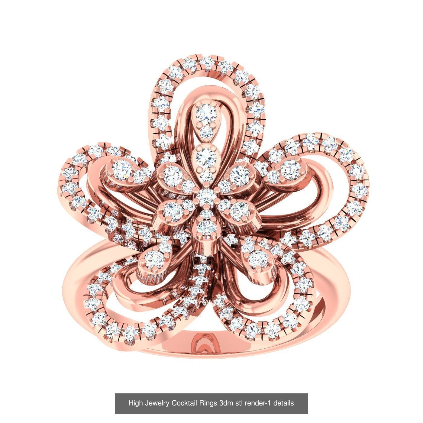 20 Flower Leaf High Jewelry Cocktail Rings 3dm stl 1-render 3D Model Collection_24