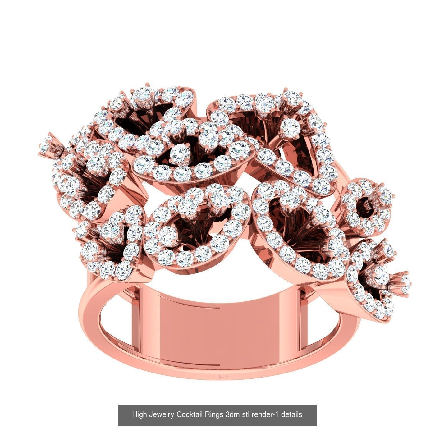 20 Flower Leaf High Jewelry Cocktail Rings 3dm stl 1-render 3D Model Collection_23