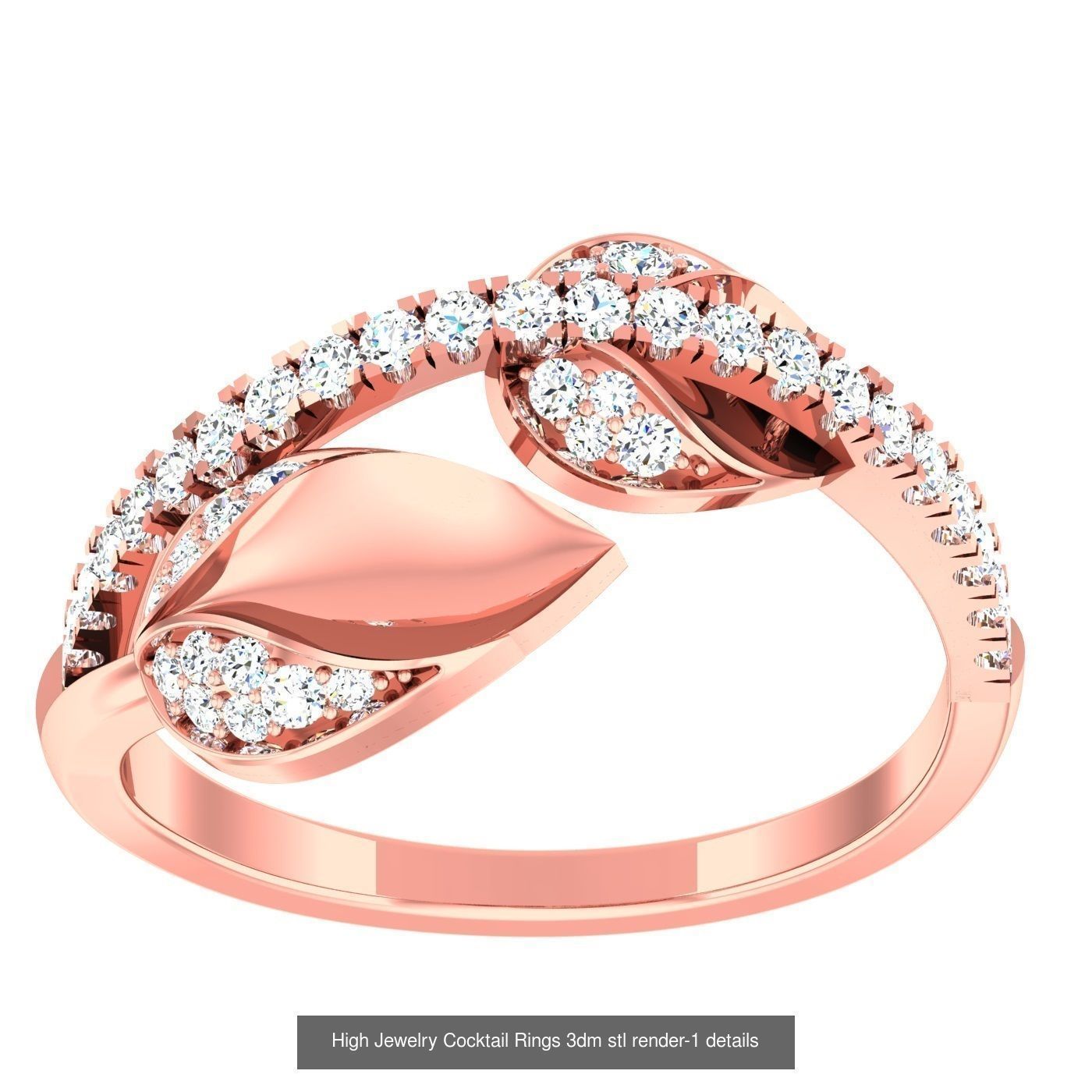 20 Flower Leaf High Jewelry Cocktail Rings 3dm stl 1-render 3D Model Collection_11