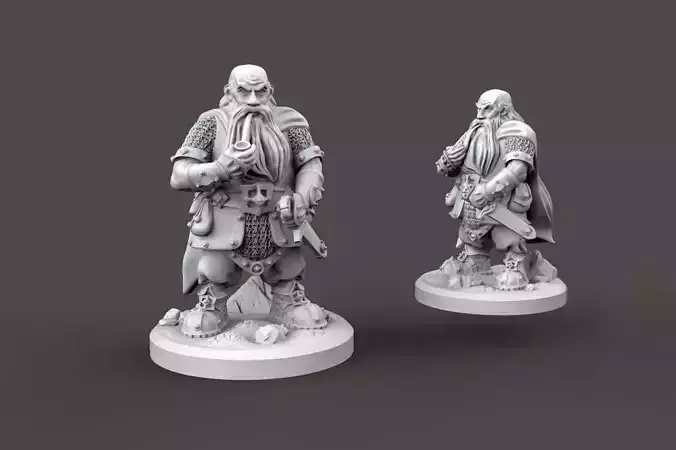 Smoking dwarf 3D model
