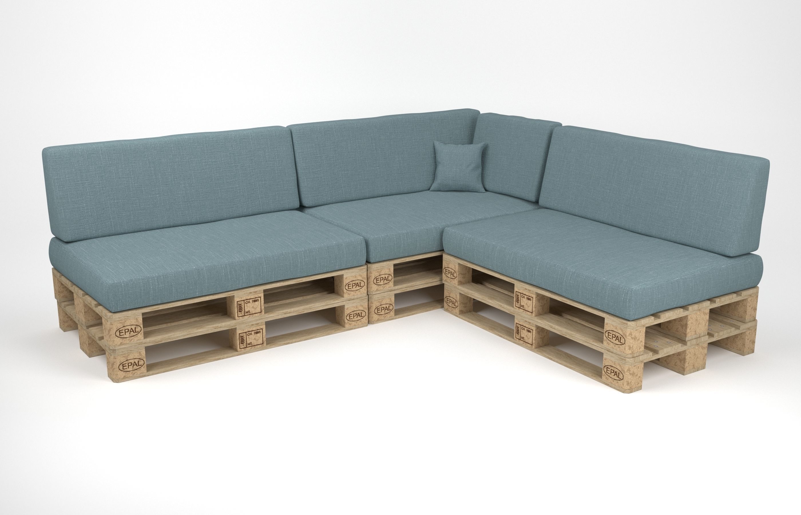 Corner sofa with pallets included - pallet furniture 3D model_5