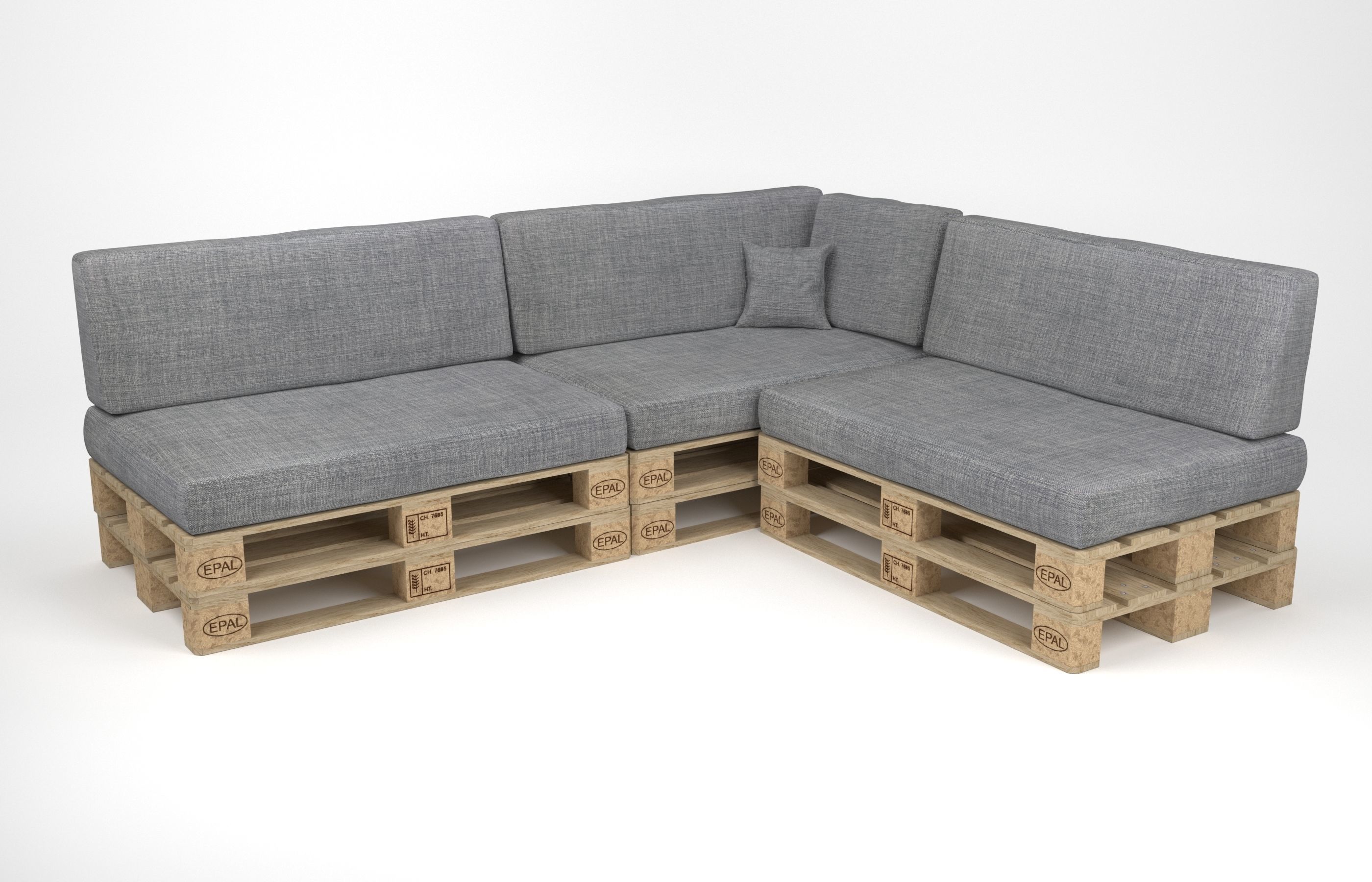 Corner sofa with pallets included - pallet furniture 3D model_8